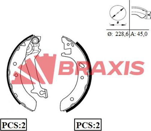 Braxis AC0046 - Jeu de mâchoires de frein cwaw.fr