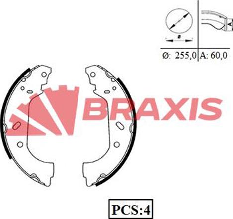 Braxis AC0048 - Jeu de mâchoires de frein cwaw.fr