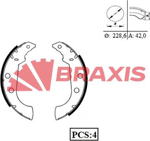 Braxis AC0043 - Jeu de mâchoires de frein cwaw.fr