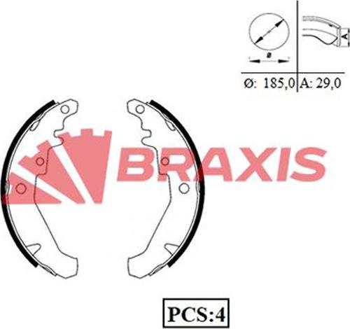 Braxis AC0047 - Jeu de mâchoires de frein cwaw.fr