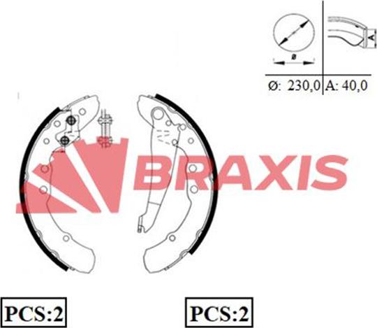 Braxis AC0059 - Jeu de mâchoires de frein cwaw.fr