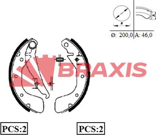 Braxis AC0056 - Jeu de mâchoires de frein cwaw.fr