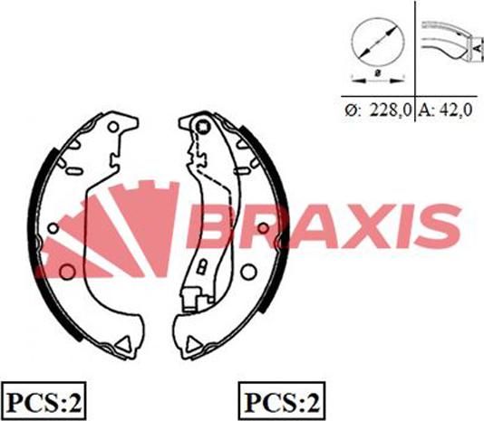 Braxis AC0050 - Jeu de mâchoires de frein cwaw.fr