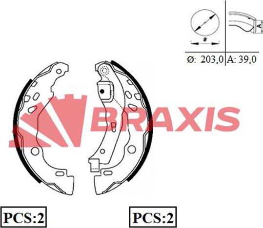 Braxis AC0062 - Jeu de mâchoires de frein cwaw.fr