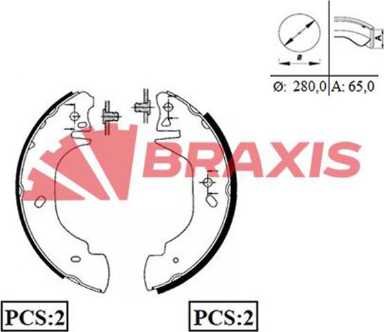 Braxis AC0009 - Jeu de mâchoires de frein cwaw.fr