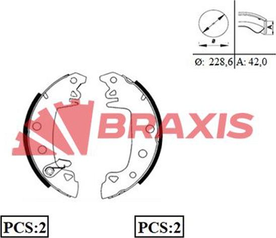 Braxis AC0001 - Jeu de mâchoires de frein cwaw.fr