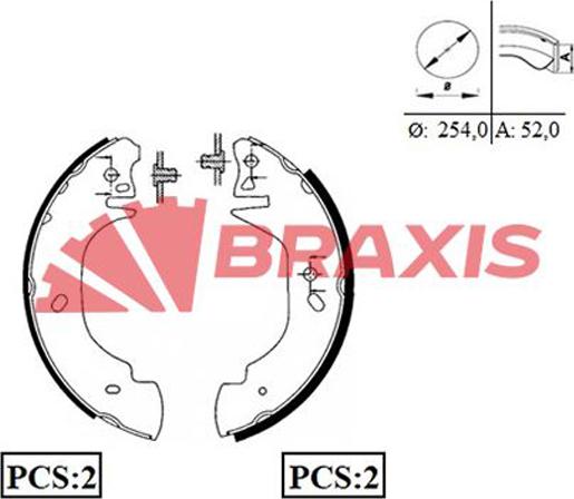 Braxis AC0008 - Jeu de mâchoires de frein cwaw.fr