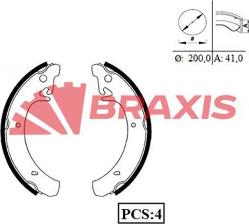 Braxis AC0003 - Jeu de mâchoires de frein cwaw.fr