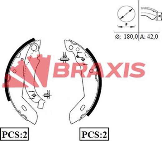 Braxis AC0011 - Jeu de mâchoires de frein cwaw.fr