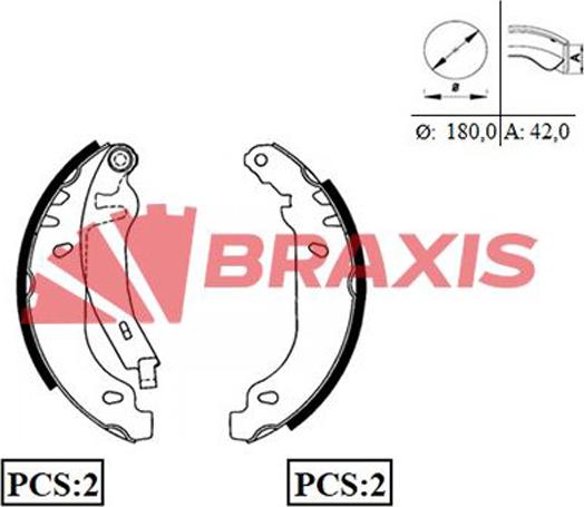 Braxis AC0013 - Jeu de mâchoires de frein cwaw.fr