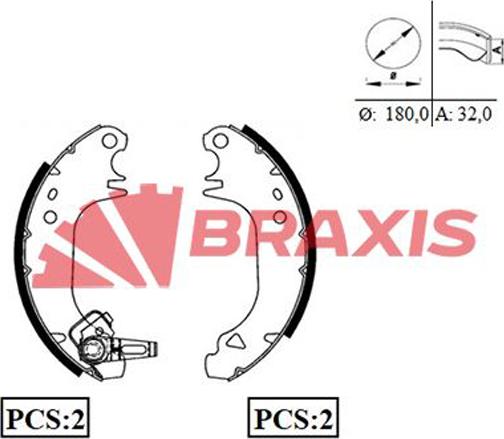 Braxis AC0017 - Jeu de mâchoires de frein cwaw.fr