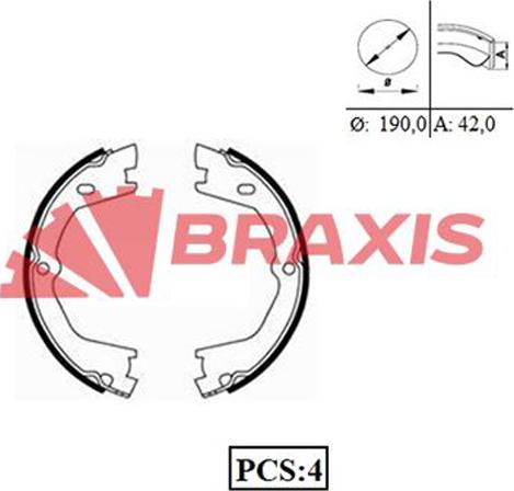 Braxis AC0088 - Jeu de mâchoires de frein, frein de stationnement cwaw.fr