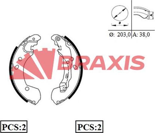 Braxis AC0087 - Jeu de mâchoires de frein cwaw.fr