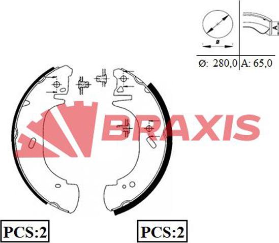 Braxis AC0035 - Jeu de mâchoires de frein cwaw.fr