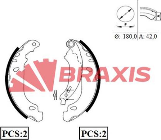 Braxis AC0036 - Jeu de mâchoires de frein cwaw.fr