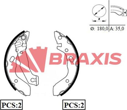 Braxis AC0032 - Jeu de mâchoires de frein cwaw.fr