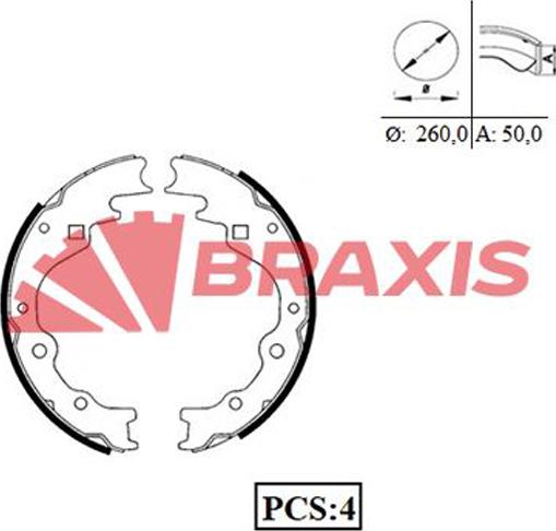 Braxis AC0029 - Jeu de mâchoires de frein cwaw.fr