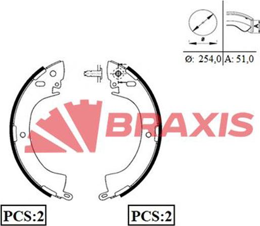 Braxis AC0022 - Jeu de mâchoires de frein cwaw.fr