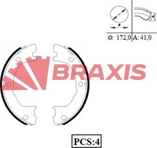 Braxis AC0076 - Jeu de mâchoires de frein, frein de stationnement cwaw.fr