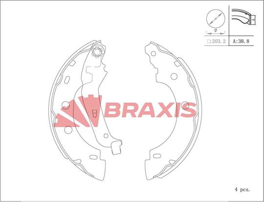 Braxis AC0100 - Jeu de mâchoires de frein cwaw.fr