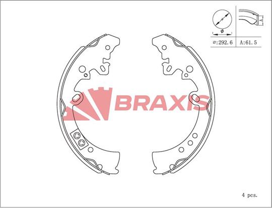 Braxis AC0103 - Jeu de mâchoires de frein cwaw.fr