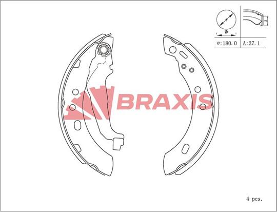 Braxis AC0115 - Jeu de mâchoires de frein cwaw.fr