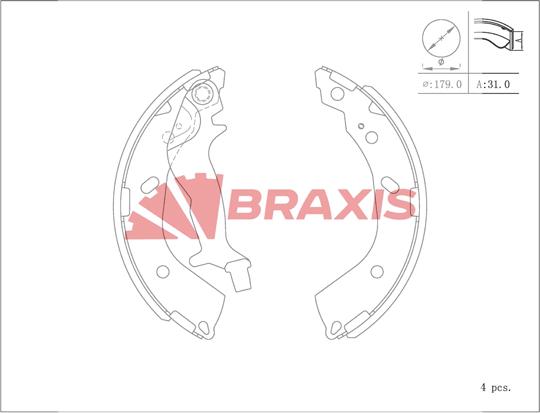 Braxis AC0110 - Jeu de mâchoires de frein cwaw.fr