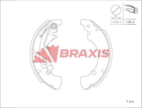 Braxis AC0139 - Jeu de mâchoires de frein cwaw.fr