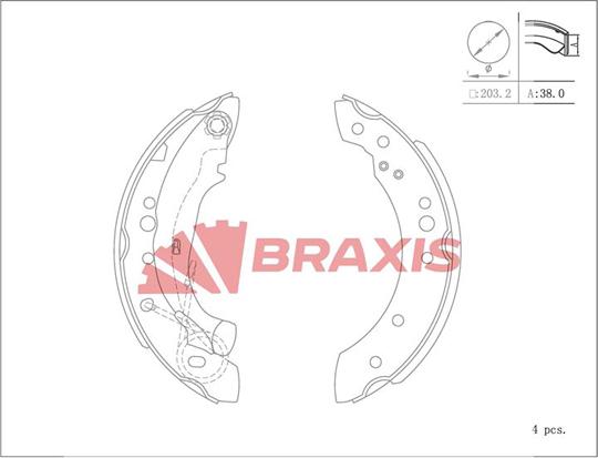 Braxis AC0121 - Jeu de mâchoires de frein cwaw.fr