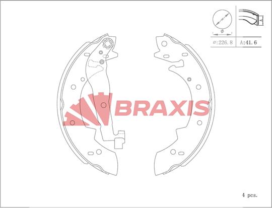 Braxis AC0122 - Jeu de mâchoires de frein cwaw.fr