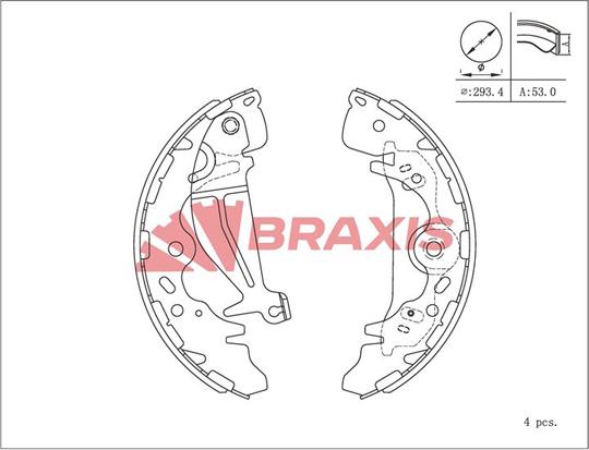 Braxis AC0218 - Jeu de mâchoires de frein cwaw.fr