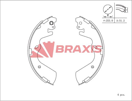 Braxis AC0217 - Jeu de mâchoires de frein cwaw.fr