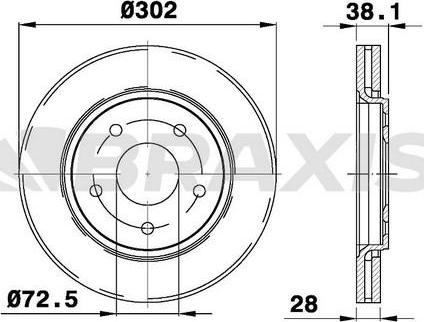 Braxis AE0555 - Disque de frein cwaw.fr