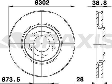 Braxis AE0357 - Disque de frein cwaw.fr