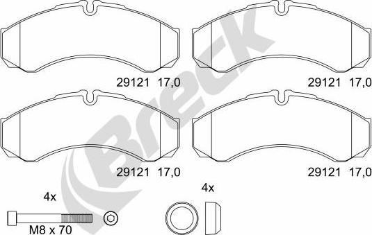 Breck 29121 00 703 00 - Kit de plaquettes de frein, frein à disque cwaw.fr