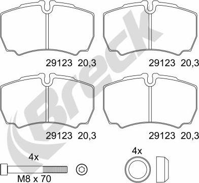 Breck 29123 00 703 00 - Kit de plaquettes de frein, frein à disque cwaw.fr