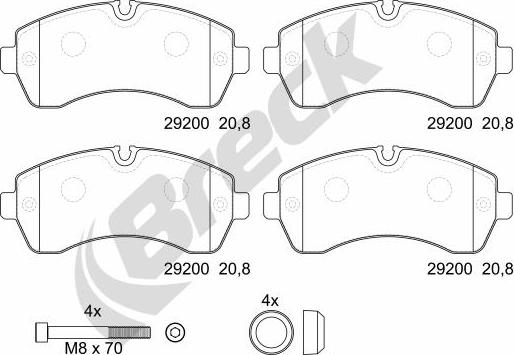 Breck 29200 00 703 00 - Kit de plaquettes de frein, frein à disque cwaw.fr