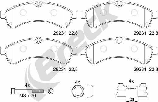 Breck 29231 00 703 00 - Kit de plaquettes de frein, frein à disque cwaw.fr