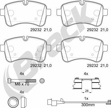 Breck 29232 00 703 00 - Kit de plaquettes de frein, frein à disque cwaw.fr