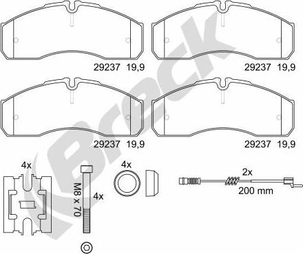 Breck 29237 00 703 10 - Kit de plaquettes de frein, frein à disque cwaw.fr