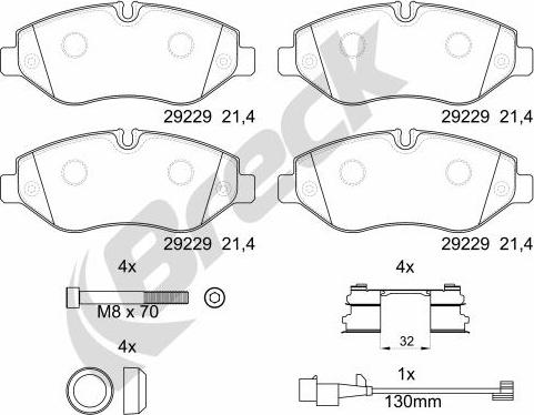 Breck 29229 00 703 00 - Kit de plaquettes de frein, frein à disque cwaw.fr