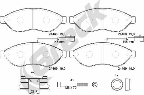 Breck 24469 00 703 10 - Kit de plaquettes de frein, frein à disque cwaw.fr