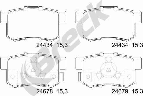 Breck 24434 00 704 00 - Kit de plaquettes de frein, frein à disque cwaw.fr