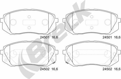 Breck 24501 00 701 00 - Kit de plaquettes de frein, frein à disque cwaw.fr