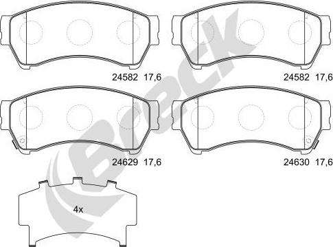 Breck 24582 00 701 10 - Kit de plaquettes de frein, frein à disque cwaw.fr