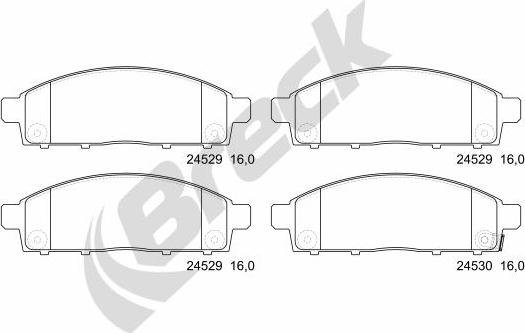 Breck 24529 00 701 10 - Kit de plaquettes de frein, frein à disque cwaw.fr