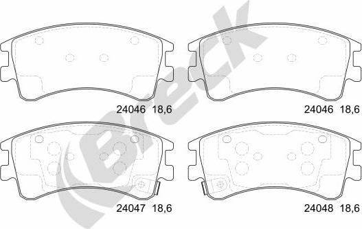 Breck 24046 00 701 10 - Kit de plaquettes de frein, frein à disque cwaw.fr