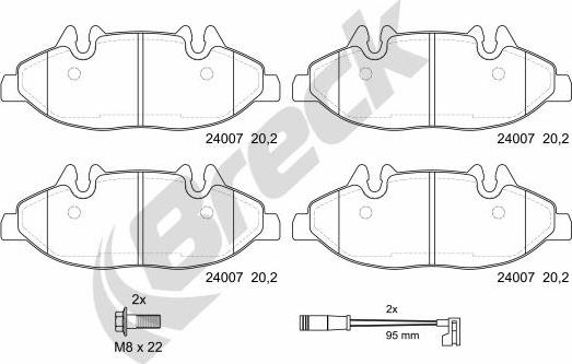 Breck 24007 00 703 00 - Kit de plaquettes de frein, frein à disque cwaw.fr