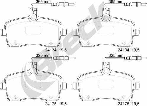 Breck 24134 00 701 10 - Kit de plaquettes de frein, frein à disque cwaw.fr