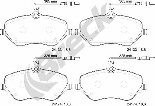 Breck 24133 00 701 10 - Kit de plaquettes de frein, frein à disque cwaw.fr